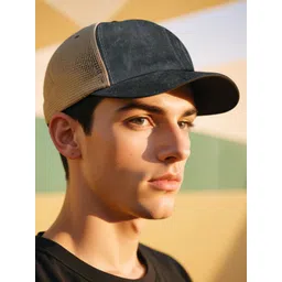 CHOKORE Unisex Colourblocked Cotton Baseball Cap With Mesh Detail-picture-23