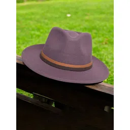 CHOKORE Unisex Purple Solid Fedora Hat-picture-16