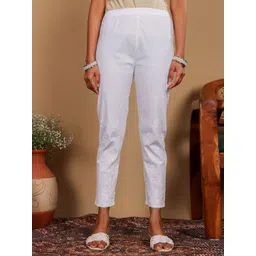 Chowkhat Women Embroidered Chikankari Cotton Trouser-picture-13