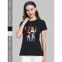 CHOZI Pack Of 2 Graphic Printed Bio Finish Cotton T-shirt-picture-14