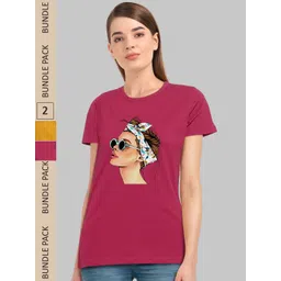 CHOZI Pack Of 2 Graphic Printed Cotton T-shirt-picture-26