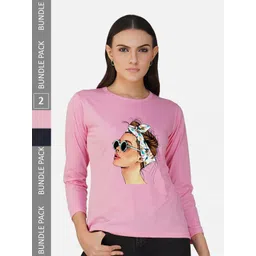 CHOZI Pack Of 2 Graphic Printed Cotton T-shirt-picture-30