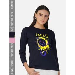 CHOZI Pack Of 2 Graphic Printed Cotton T-shirt-picture-19