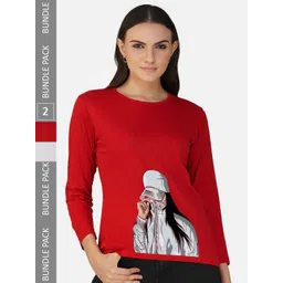 CHOZI Pack Of 2 Graphic Printed Cotton T-shirt-picture-39