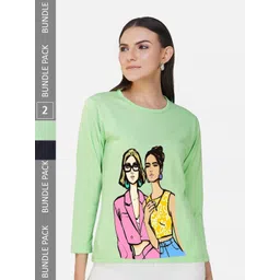 CHOZI Pack Of 2 Graphic Printed Cotton T-shirt-picture-36