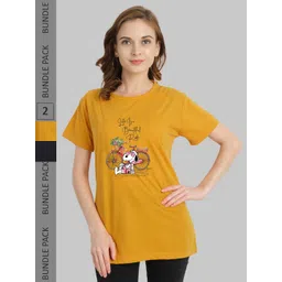 CHOZI Pack Of 2 Graphic Printed Cotton T-shirt-picture-29