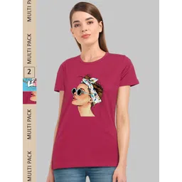 CHOZI Pack of 2 Graphic Printed Cotton T-shirt-picture-12
