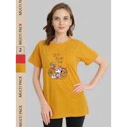 CHOZI Pack Of 2 Graphic Printed Cotton T-shirt-picture-36