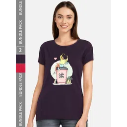 CHOZI Pack Of 2 Graphic Printed Cotton T-shirts-picture-20