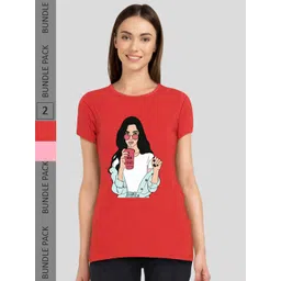 CHOZI Pack Of 2 Graphic Printed Cotton T-Shirts-picture-14