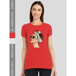 CHOZI Pack Of 2 Printed Bio Finish Running Cotton T-shirt-picture-28