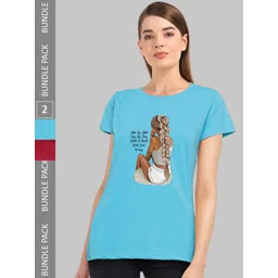 CHOZI Pack Of 2 Printed Cotton Bio Finish T-shirt-picture-23