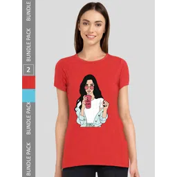 CHOZI Pack Of 2 Printed Cotton Bio Finish T-shirt-picture-12