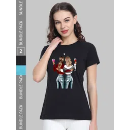 CHOZI Pack Of 2 Printed Cotton Bio Finish T-shirt-picture-27