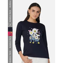 CHOZI Pack Of 2 Printed Round Neck Cotton T-shirt-picture-30