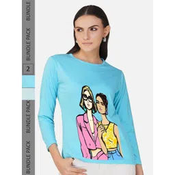 CHOZI Pack Of 2 Printed Round Neck Cotton T-shirt-picture-27