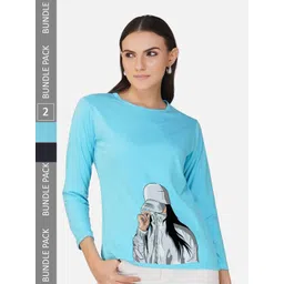 CHOZI Pack Of 2 Printed Round Neck Cotton T-shirt-picture-18