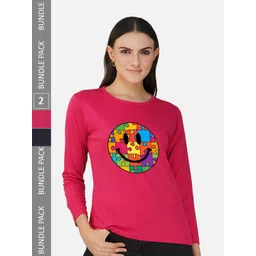 CHOZI Pack Of 2 Printed Round Neck Cotton T-shirt-picture-19