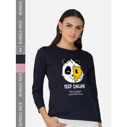 CHOZI Pack Of 2 Printed Round Neck Cotton T-shirt-picture-21