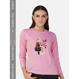 CHOZI Pack Of 2 Printed Round Neck Cotton T-shirt-picture-22