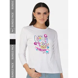 CHOZI Pack Of 2 Printed Round Neck Cotton T-shirt-picture-39