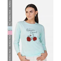 CHOZI Pack Of 2 Printed Round Neck Cotton T-shirt-picture-38