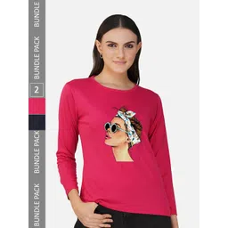 CHOZI Pack Of 2 Printed Round Neck Cotton T-shirt-picture-17