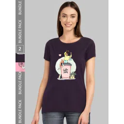 CHOZI Pack of 2 Printed Round Neck Cotton T-shirt-picture-31