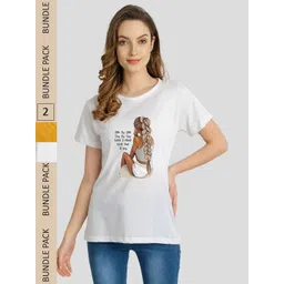 CHOZI Pack of 2 Printed Short Sleeves Cotton T-shirt-picture-38