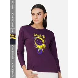 CHOZI Pack Of 2 Typographic Printed Long Sleeves Cotton T-shirt-picture-21