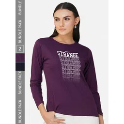 CHOZI Pack Of 2 Typography Printed Cotton T-shirt-picture-39