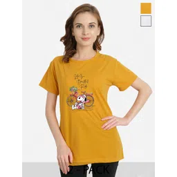 CHOZI Round Neck Pack Of 2 Graphic Printed Cotton T-Shirt-picture-28