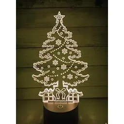 Christmas 3D Acrylic LED Night Lamp | Warm White Decorative Lamp | USB Powered LED Xmas Tree Christmas Tree Table Desk | for Home Décor & Christmas Gift-picture-30