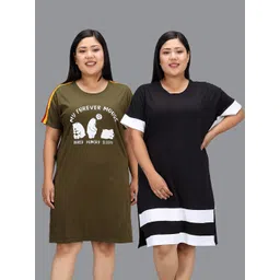 christy world Christy Pack Of 2 Colourblocked Cotton Longline T-Shirt-picture-10