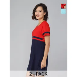 Christy World Colourbocked Printed Pack Of 2 Round Neck Cotton T-shirts-picture-20