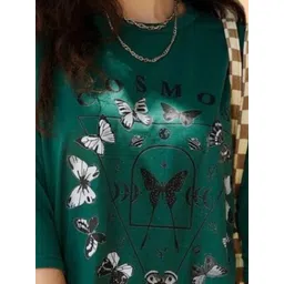 Christy World Graphic Printed Round Neck Relaxed Fit T-shirt image 2