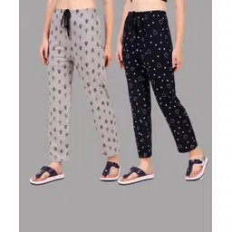 christy world Pack of 2 Women Printed Multicolor Track Pants-picture-17