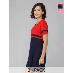 Christy World Women 2 Colourblocked Applique T-shirt-picture-39