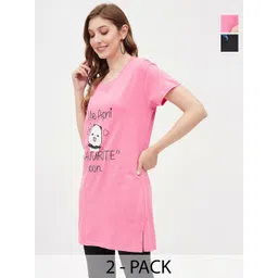 Christy World Women 2 Printed Applique T-shirt-picture-38