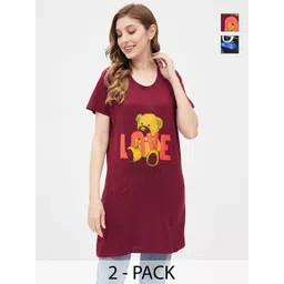 Christy World Women 2 Printed Applique T-shirt-picture-34