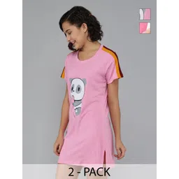 Christy World Women 2 Printed Extended Sleeves Applique T-shirt-picture-25