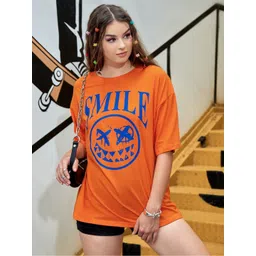 Christy World Women Graphic Printed Round Neck Oversized T-shirt-picture-23