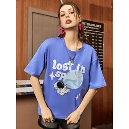 Christy World Women Graphic Printed Round Neck Oversized T-shirt-picture-24