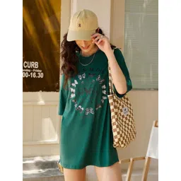 Christy World Women Graphic Printed Round Neck Oversized T-shirt-picture-21