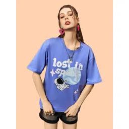 Christy World Women Graphic Printed Round Neck Oversized T-shirt-picture-37