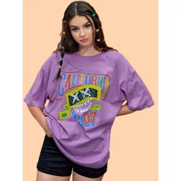 Christy World Women Graphic Printed Round Neck Oversized T-shirt-picture-38
