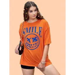 Christy World Women Graphic Printed Round Neck Oversized T-shirt-picture-22