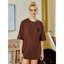Christy World Women Graphic Printed Round Neck Oversized T-shirt-picture-29