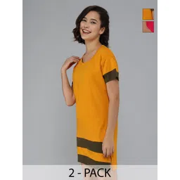 Christy World Women Pack Of 2 Colourblocked T-shirt-picture-33