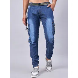 CHROME & CORAL Men Mid-Rise Relaxed Fit Cargo Styles Jeans-picture-28